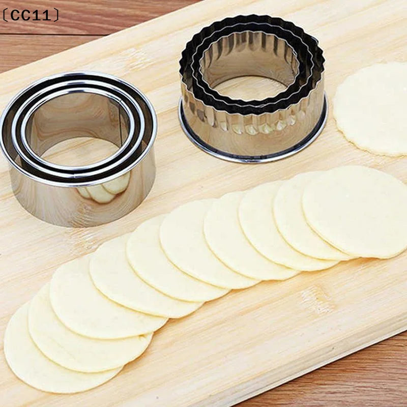 Stainless Steel Round Biscuit Mold Dumpling Skin Cutter DIY Pastry Qme