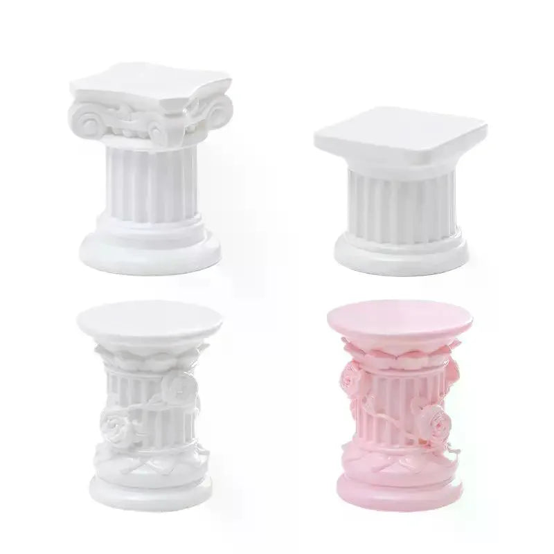 Roman Pillar Greek Column Statue Pedestal Candlestick Stand Figurine Sculpture Indoor Home Dinning Room Garden Scenery Decor Qme
