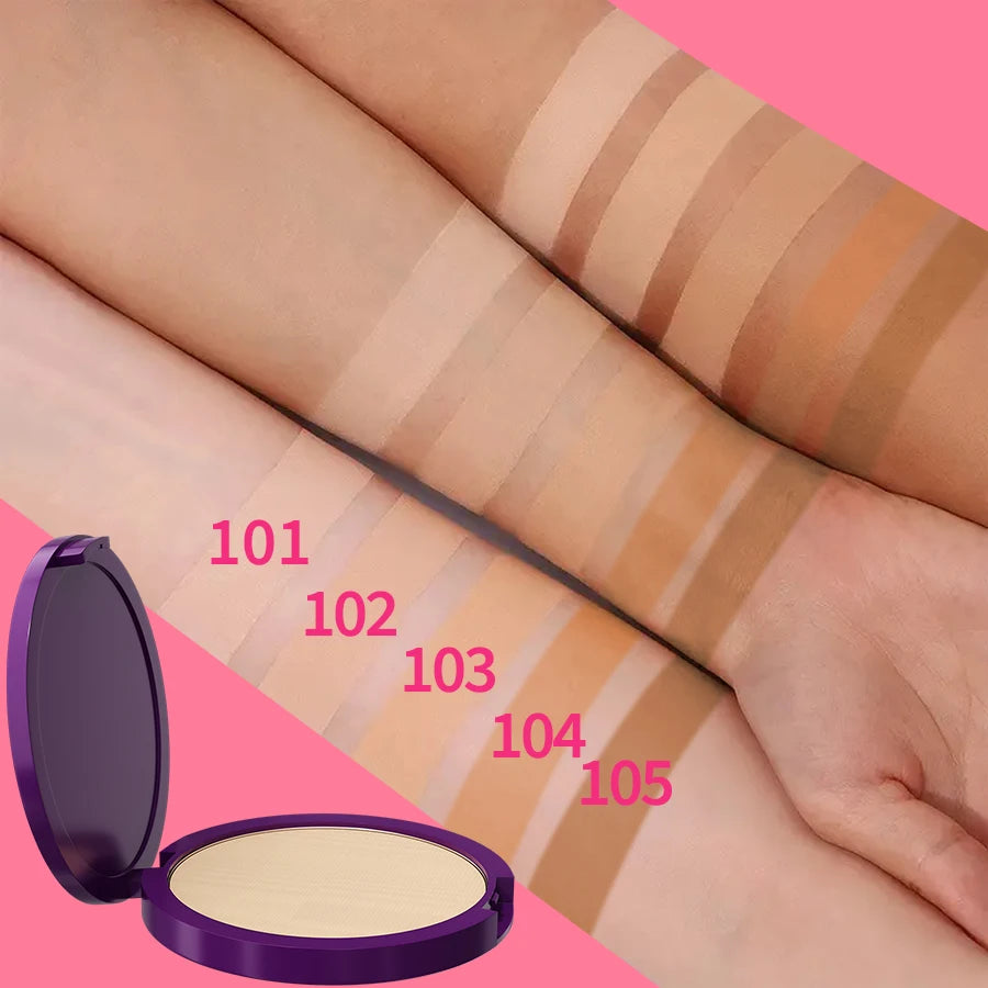 5 Matte Full Coverage Pressed Powder Foundation Oil Control Flawless Qme