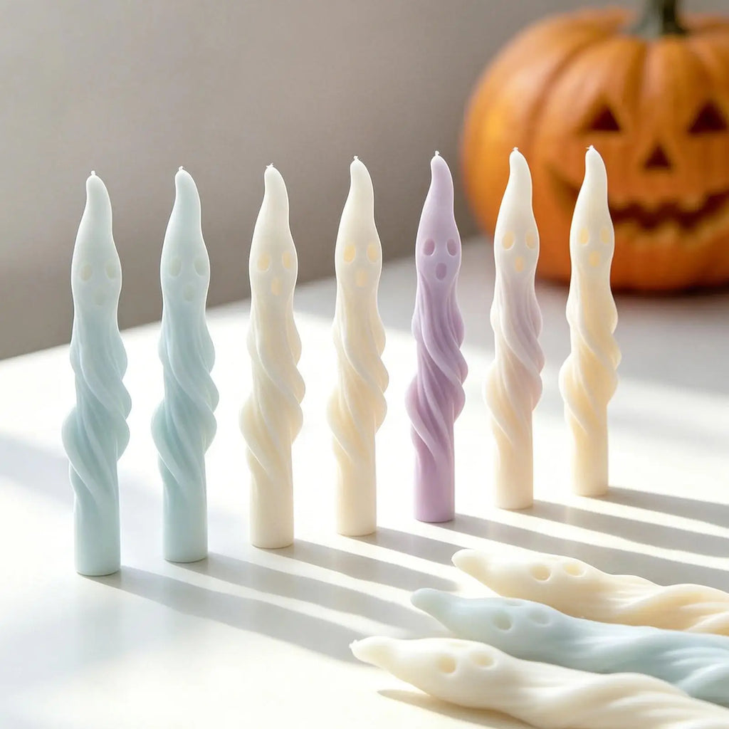 Spiral Candle Mold Silicone Halloween Spiral Ghost Shape DIY Wax Mold For Home Apartment Living Room Bedroom Gathering Party Qme