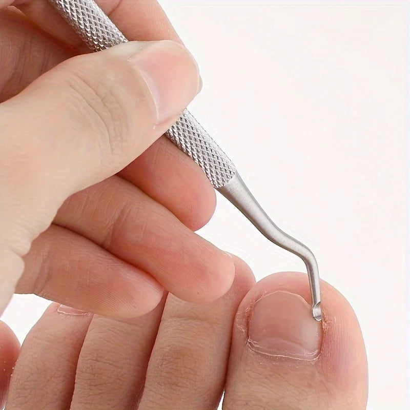 3Pcs Stainless Steel Ingrown Toenail Lifter Tools Double End Cuticle Pusher Nail Cleaner For Paronychia Foot Nail Care Qme