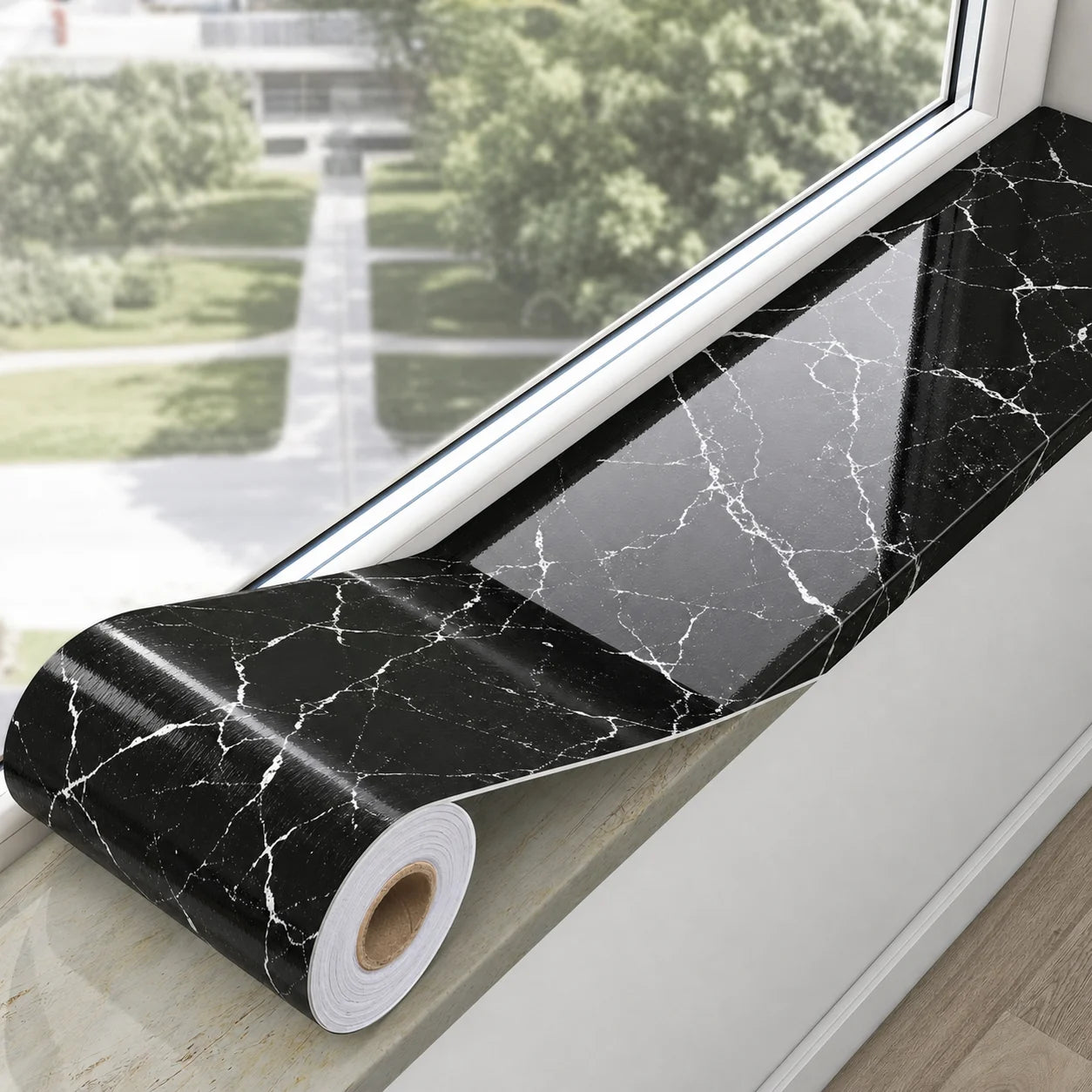 Marble-patterned Self-adhesive Roll Material Wear-resistant Qme 20cmX1m guangyaowen