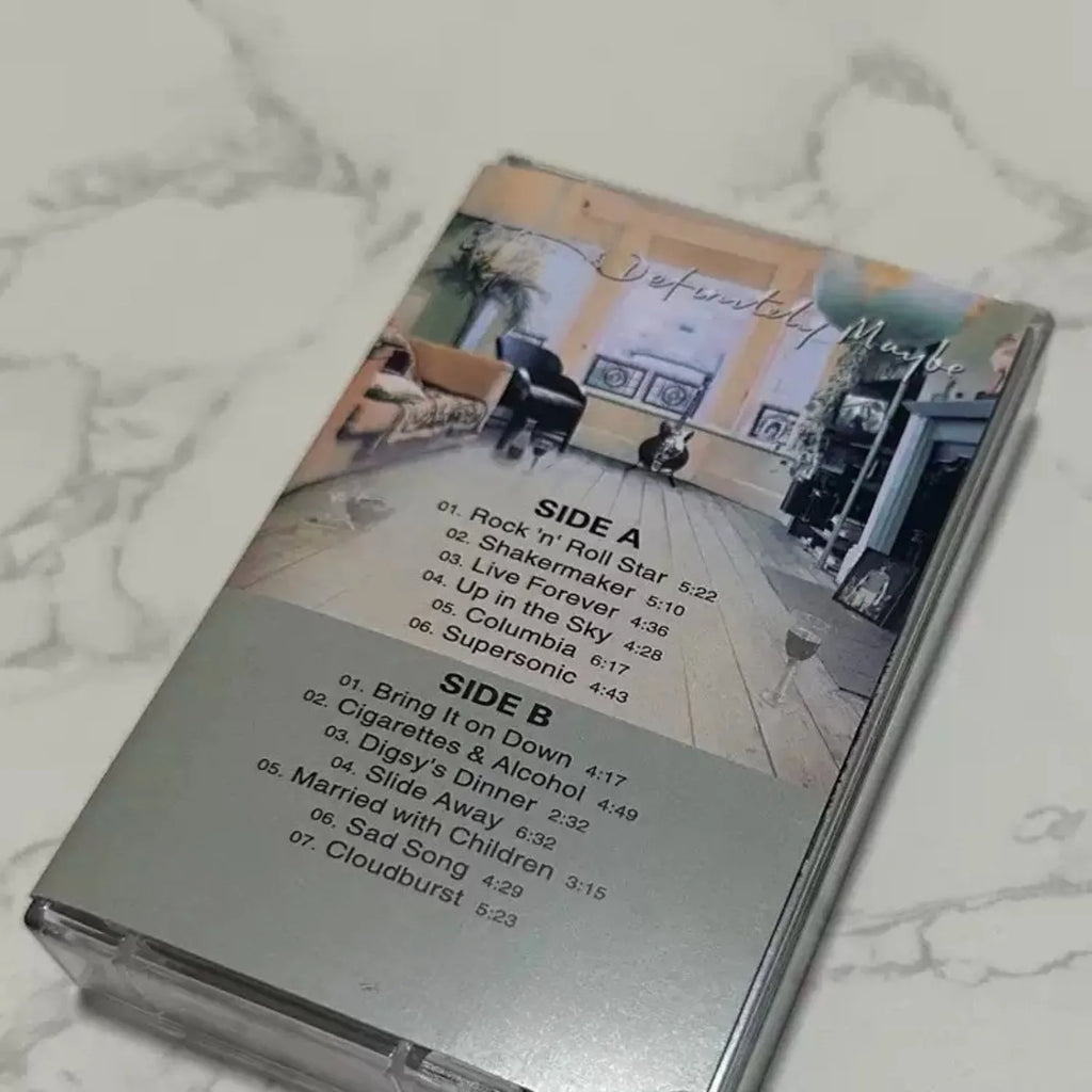 Retro British Rock Music Cassette Tape, Indoor Group Scene Themed Cover, Classic Britpop Track Collection Qme