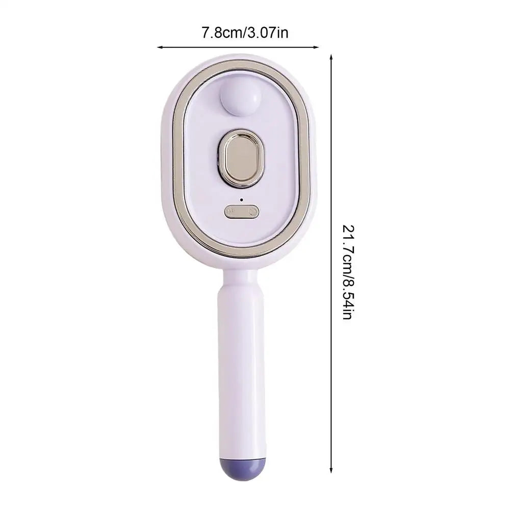Steam Brush for Hair Rechargeable Detangling Comb with Oil Measuring Cup Steam Straightener Brush for Home Smoothing Curly Thick Qme Purple