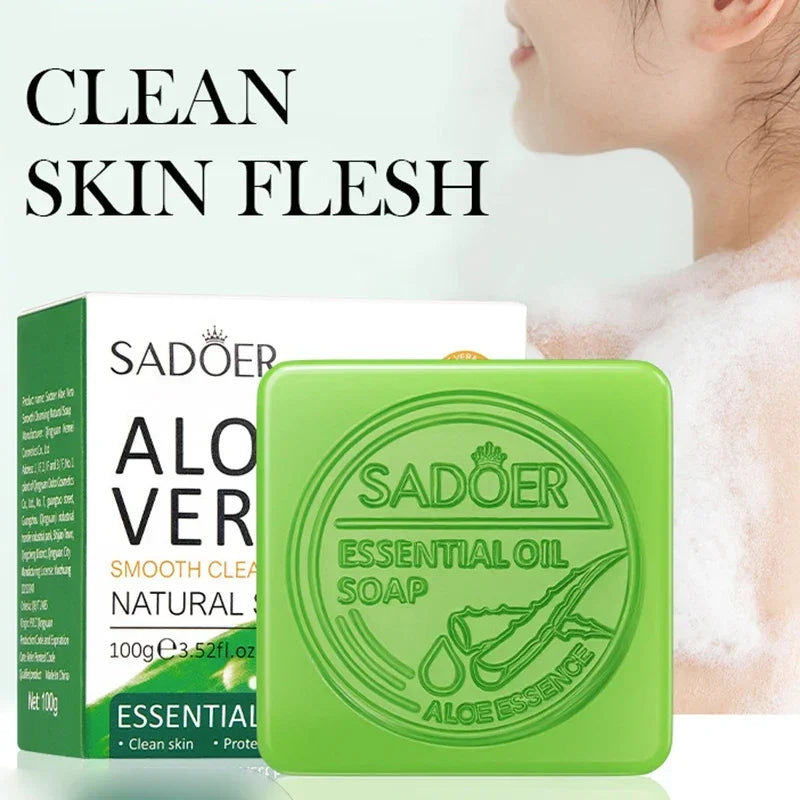 SADOER Aloe Facial Soap Face Wash Foam Facial Cleanser Moisturizing Firming Hydrating Oil Control Body Bathing Handmade Soap Qme Default Title