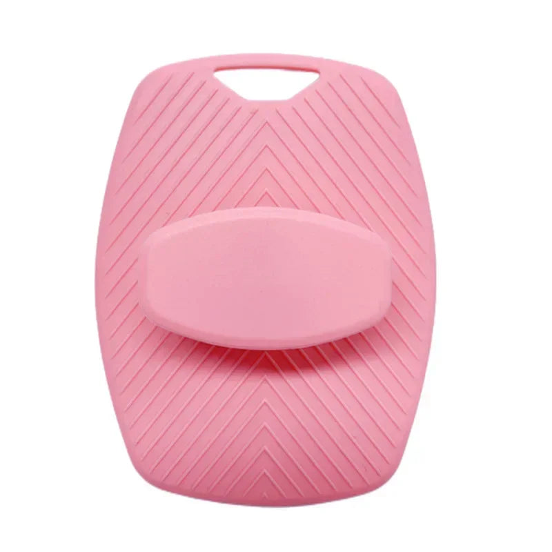 Silicone Body Scrubber Exfoliating Bath Brush Handheld Shower Qme Pink Silica Gel