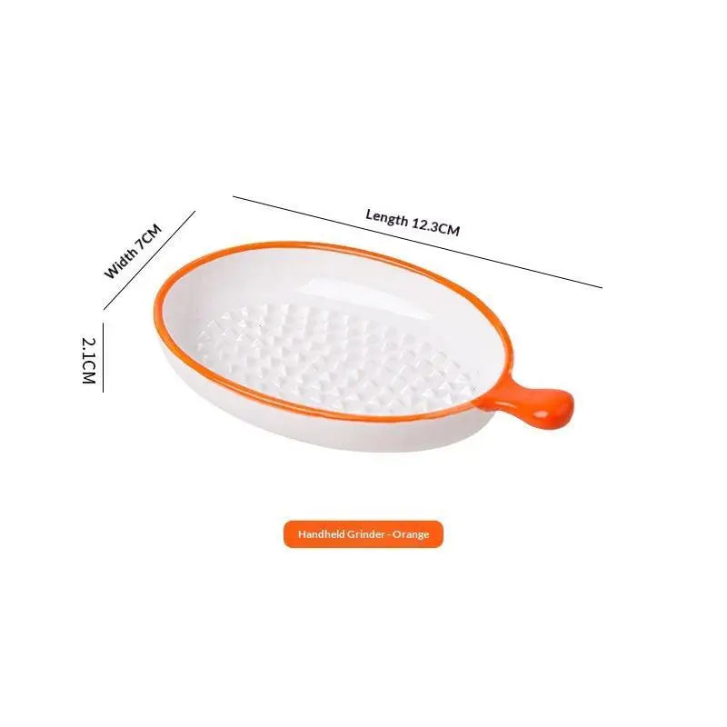 Japanese Ceramic Garlic Grater Plate Porcelain Ginger Wasabi Grinder Qme A Orange