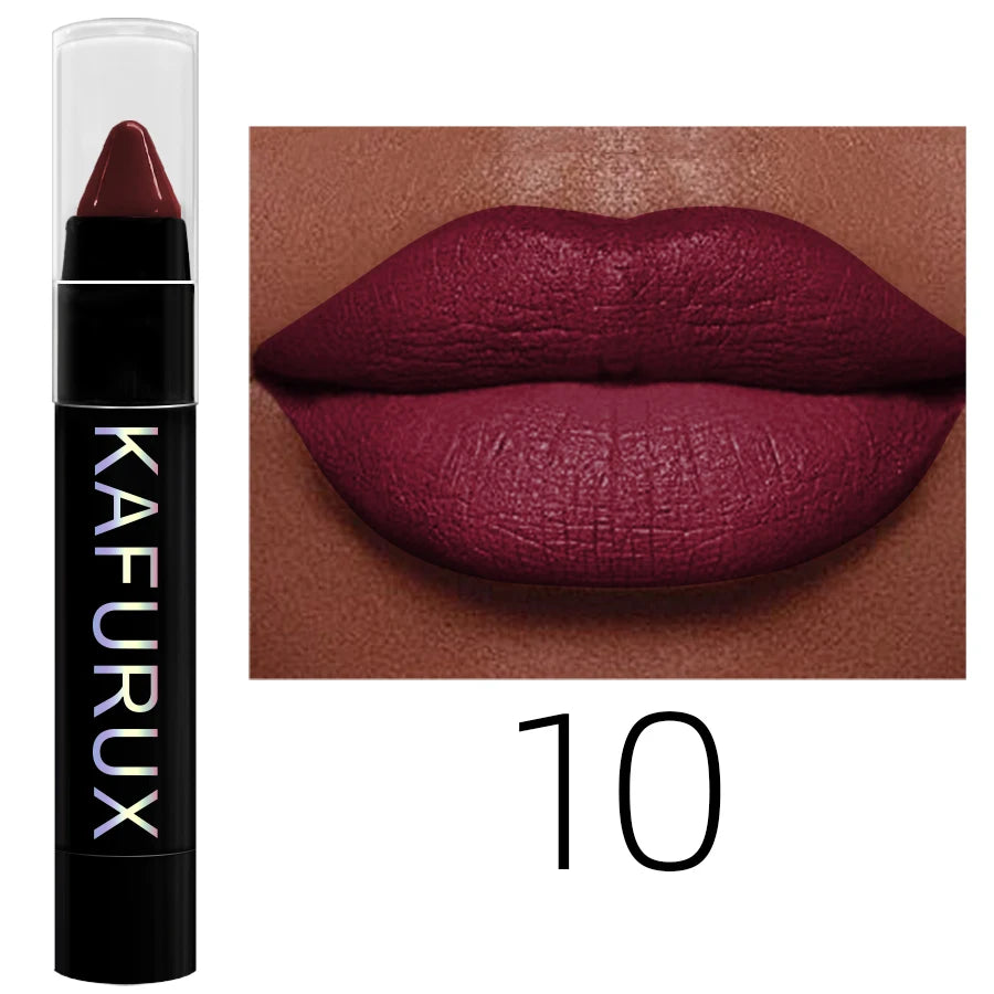 15 Colors Nude Velet Matte Lipstick Pencil Waterproof Long Lasting Qme 10