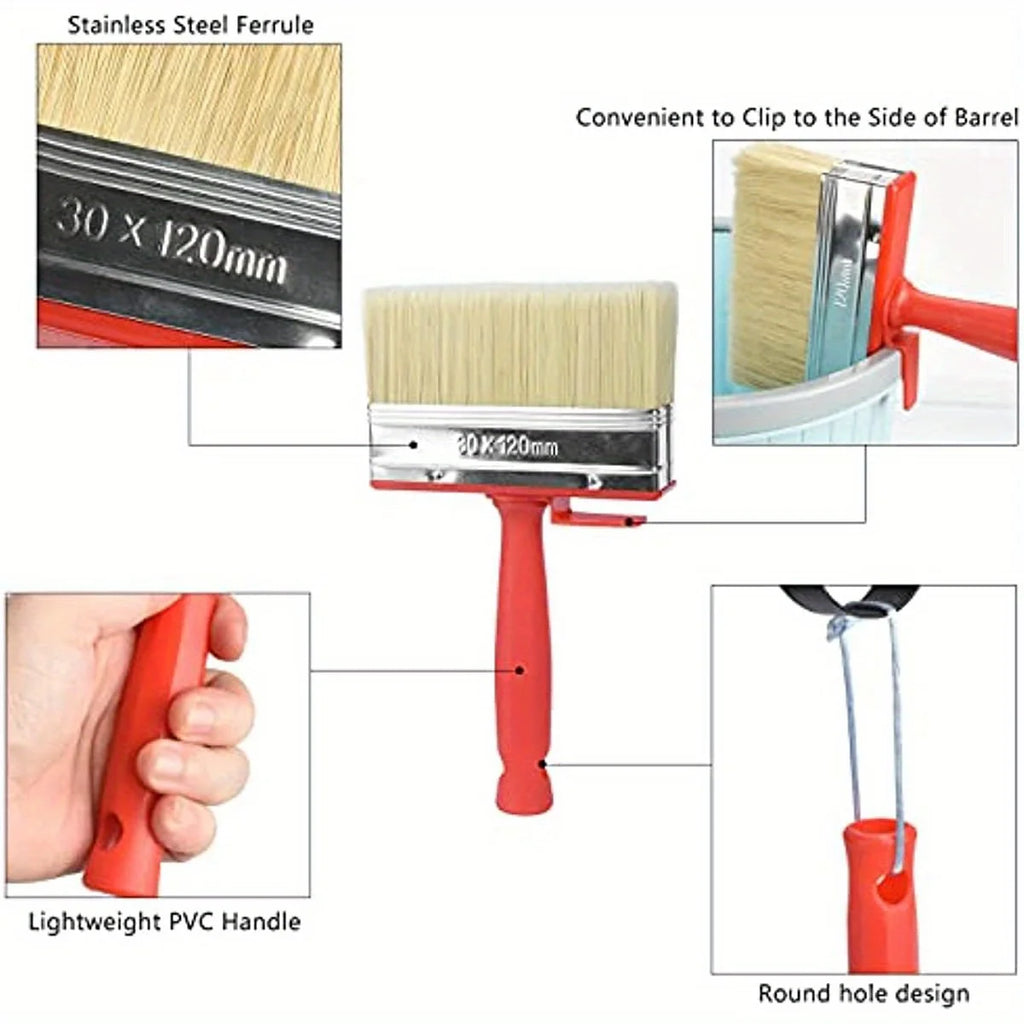 1pc Large Paint Brush, Ideal for Smooth and Even Coverage on Walls, Doors, Floors, and Wood Decoration! Qme