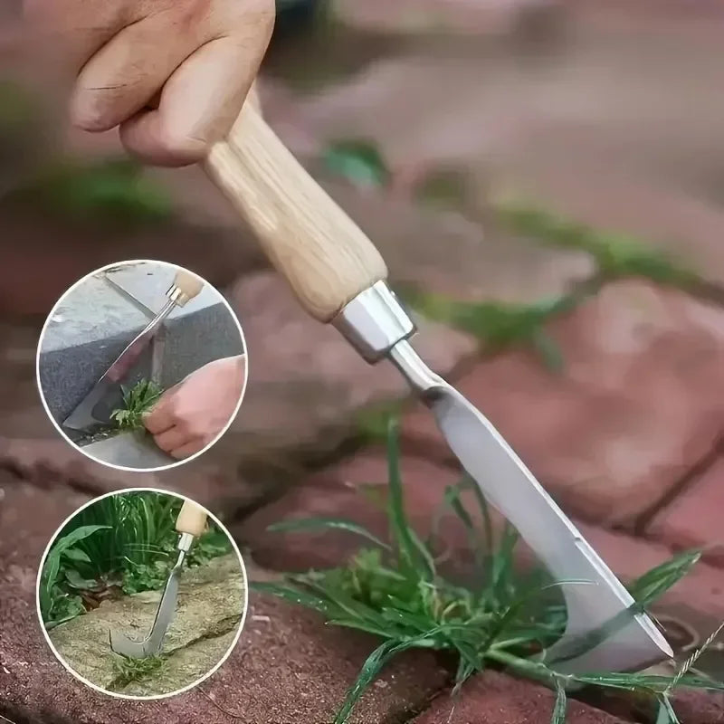 Stainless Steel Manual Weed Puller Gardening Rake Hand Weeder Sharp Qme