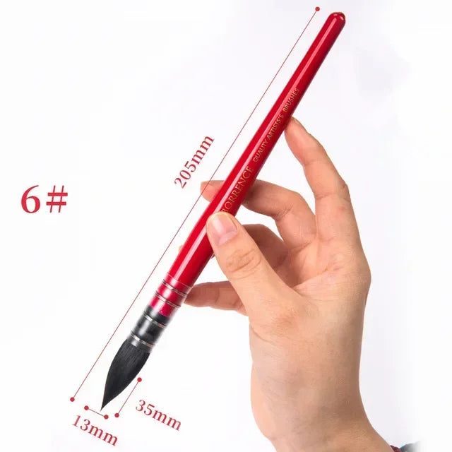 Squirrel Hair Watercolor Brush Artist Painting Red Pointed Children's Qme 6