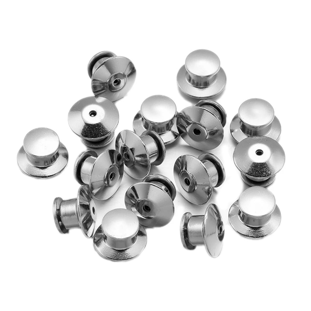 10/30/50pcs Safety Brooch Lock Metal Pins Back Keeper Caps Clasps for DIY Jewelry Making Accessories Findings Supplies Crafts Qme Rhodium 30 Pieces