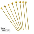 200pcs/lot 20 25mm Copper Ball Head Pins Handmade For DIY Jewelry Making Findings Supplies Accessories 7 Colors Qme Gold color 20mm