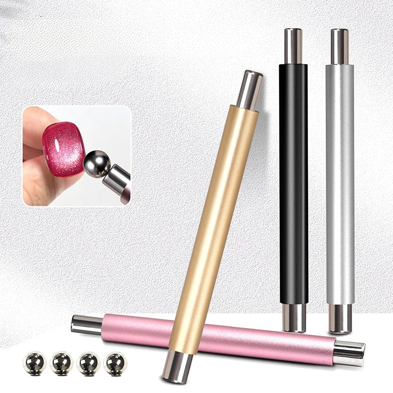 Strong magnetic Long Double Head Nail Magnet Tool Pens Magnetic Cat Eye Gel Polish Nail Art Kit for DIY Salon Studio Or Home Use Qme
