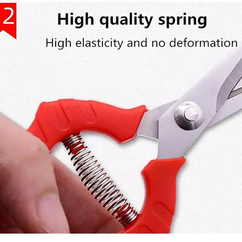 One-handed Sharp Blade Pruning Shears Branch Grass Garden Fruit Tree Trimming Scissors Knife Non-slip Handle Cutting Knife Tools Qme