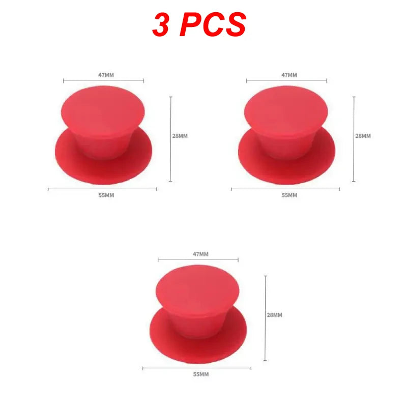 1/2/3PCS Silicone Universal Pot Lid Knob Pot Handle Replacement Kitchen Cookware Cover Knobs for Pan Lid Kitchen Accessories Qme 3PCS Red
