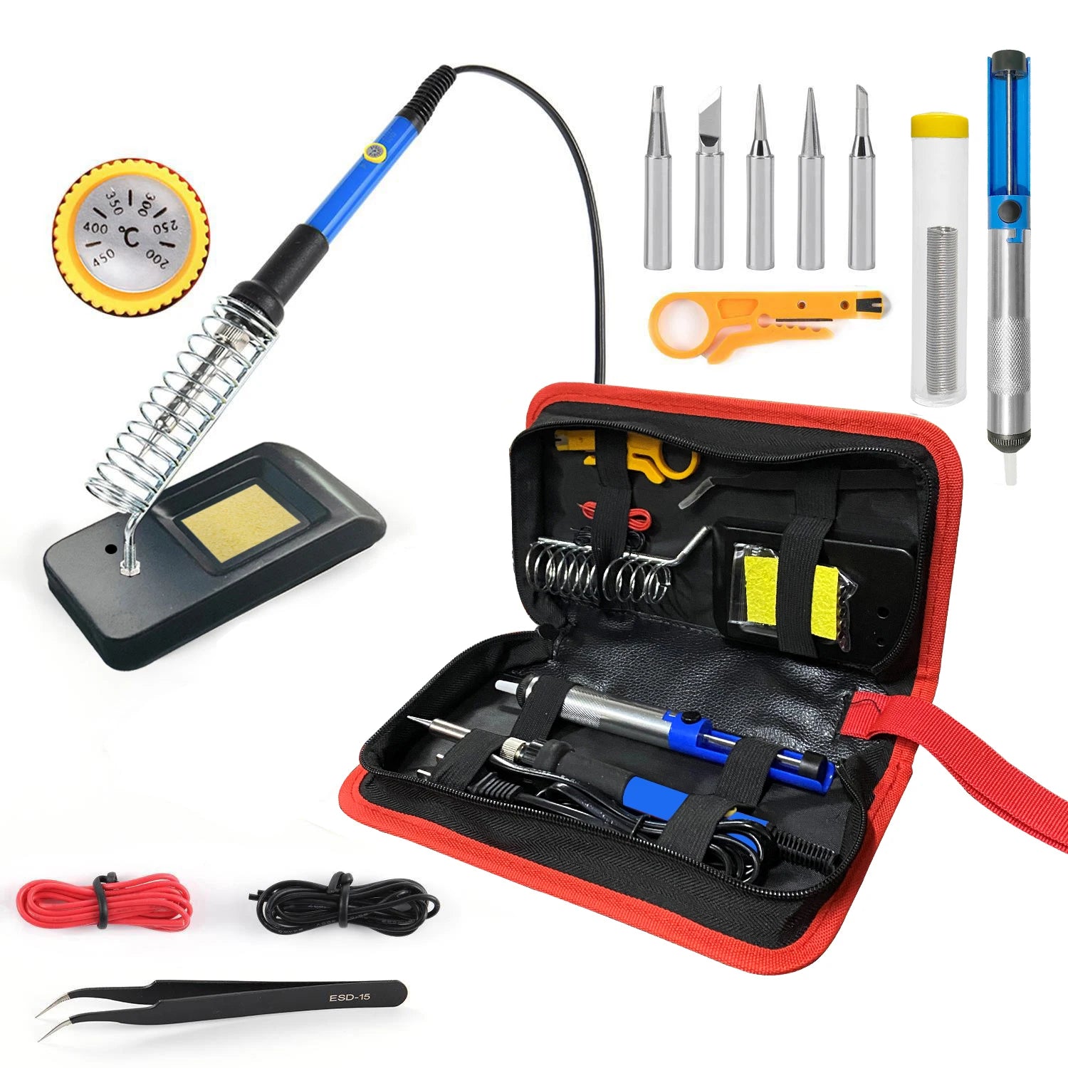 60W Temperature-adjusting Soldering Iron Home Repair Diy Tool Qme 60W SET 220-240V UK plug