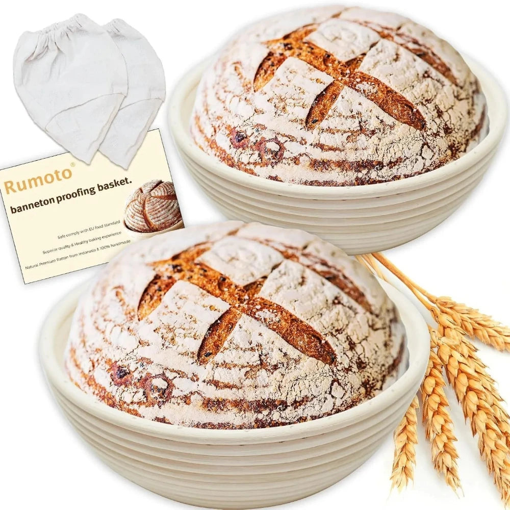 European Style Bread Proofing Set Non-Stick Food Grade Plastic Molds Round Oval With Lids For Baking Qme