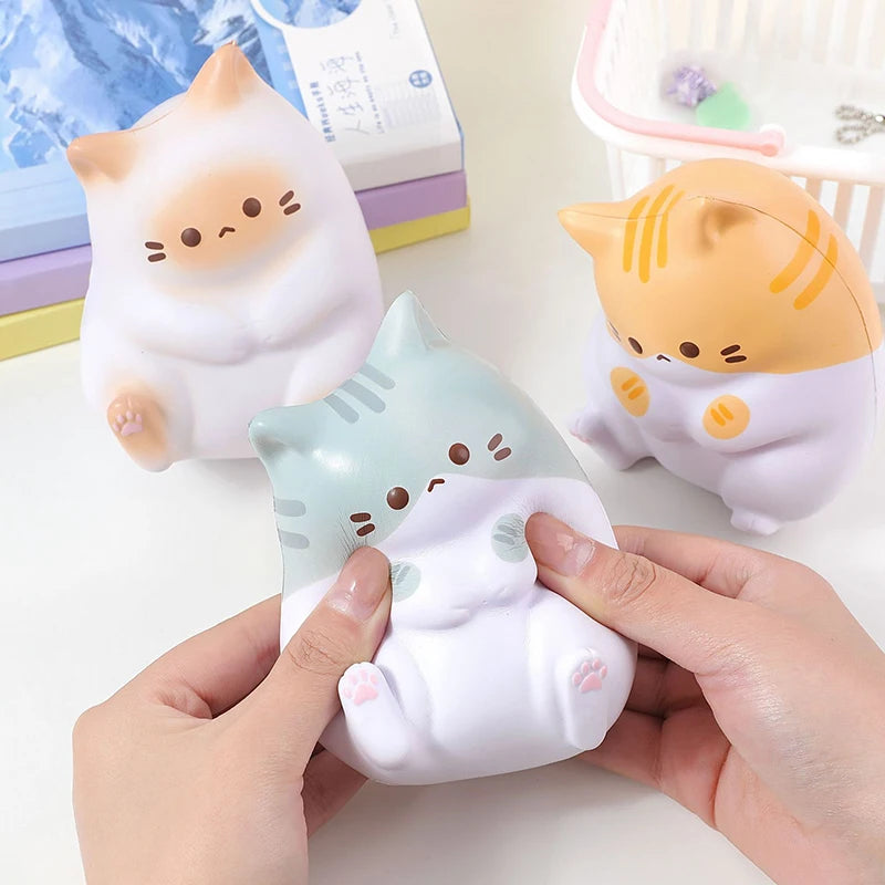 Cartoon-printed Cat Stress Relief Ball PU Slow-rising Squeeze Qme