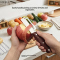 Stainless Steel Veggie Peeler Sharp Blade Faux Rosewood Handle Qme Default Title
