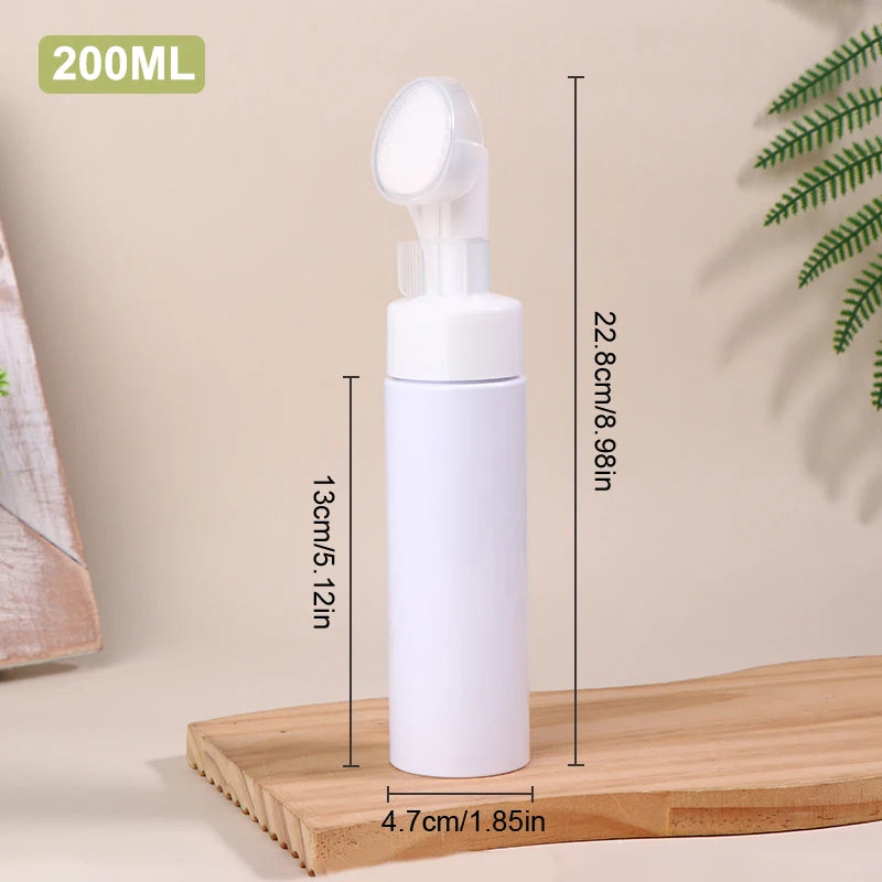 100 120 150 200 Empty Facial Cleanser Mousse Foam Gel Head Wash Brush Qme 200ml White