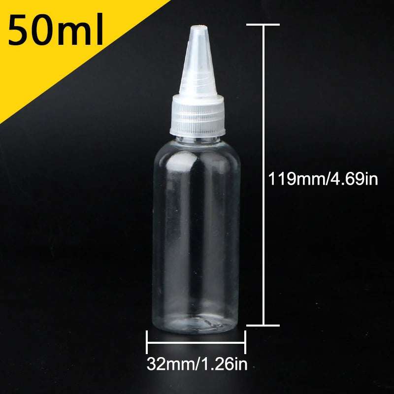 3 Transparent Refillable Dropper Bottles Plastic Squeeze Containers Qme 50ml