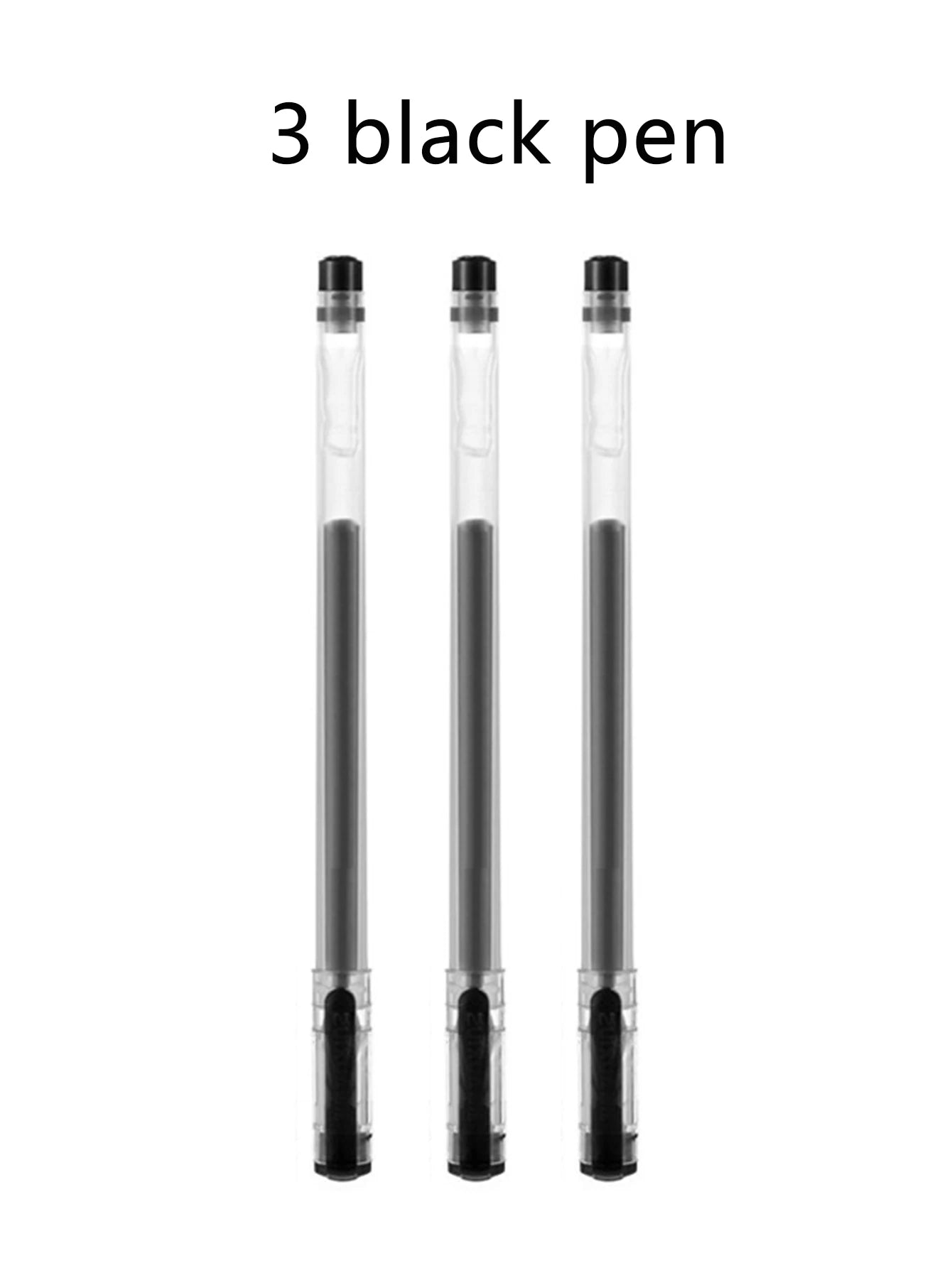 3/10pcs/mix Diamond tip Gel Pen,0.38mm Large-capacity Black/Blue/Red ink Exam Signing Writing School Office Supplie Stationery Qme 3 Pcs black