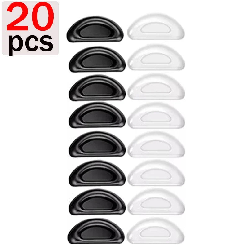10/60pcs Glasses Nose Pads Adhesive Silicone Nose Pads Non-slip Transparent Nosepads for Glasses Eyeglasses Eyewear Accessories Qme mixed-20pcs