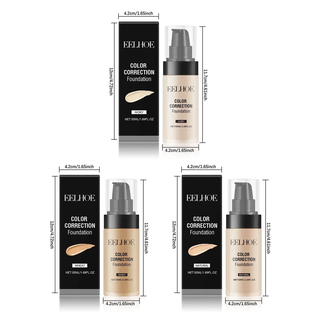 50ML Liquid Foundation CC Cream Matte Full Coverage Moisturizing Brightening Concealer BB Cream Oil Control Makeup Cosmetics Qme