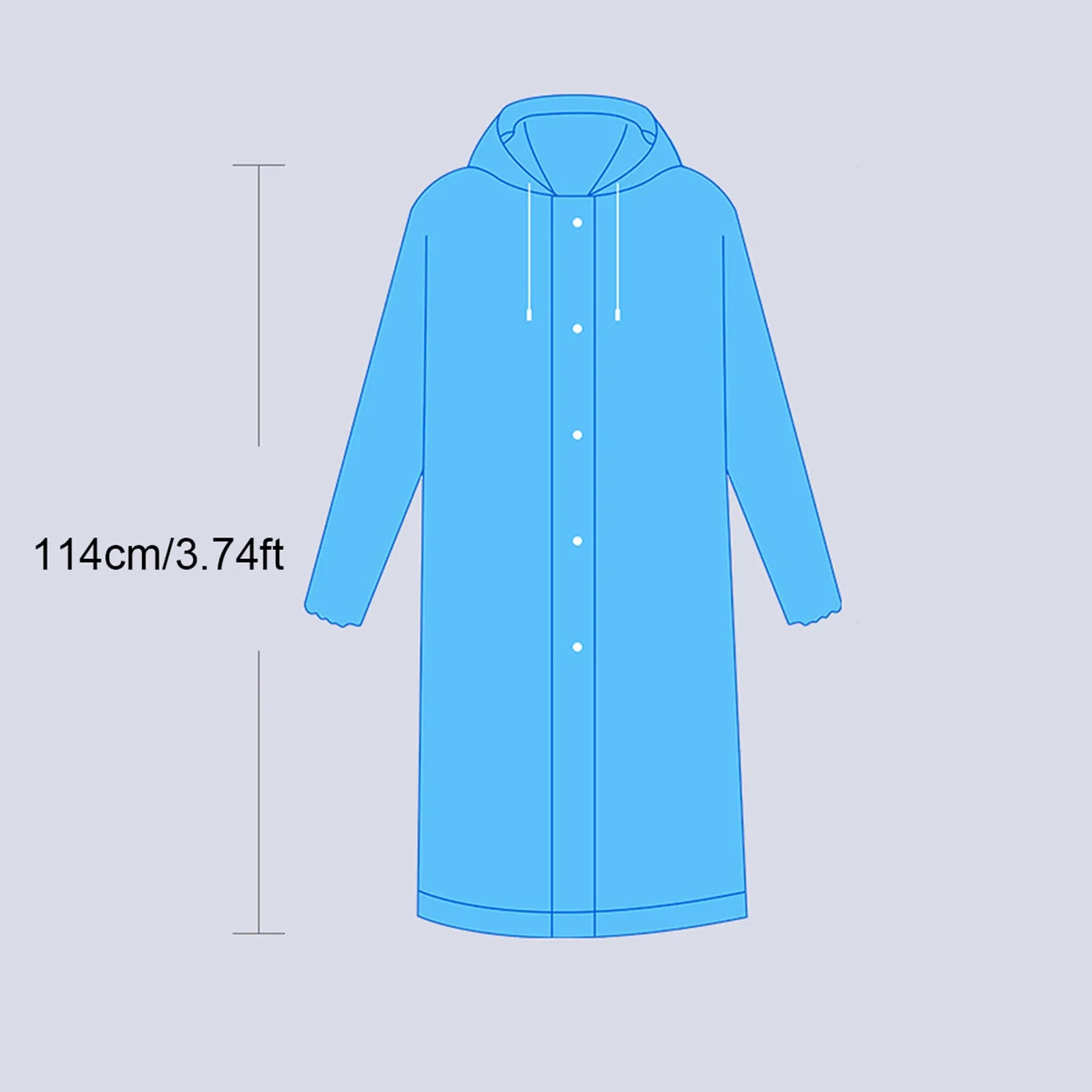 Unisex Outdoor Travel Fashion Adult Raincoat with Hooded Thick Transparent EVA Hiking Climbing Emergency Raincoat Qme
