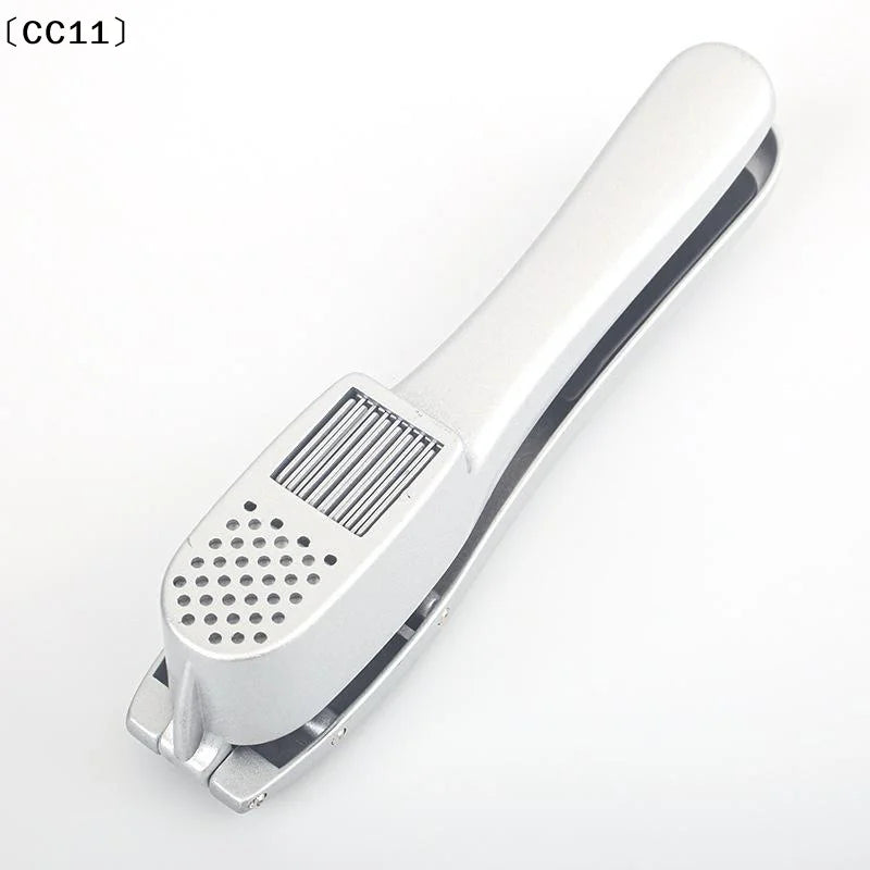 Aluminum Alloy Garlic Press Ergonomic Handle Cleaning Brush Home Qme