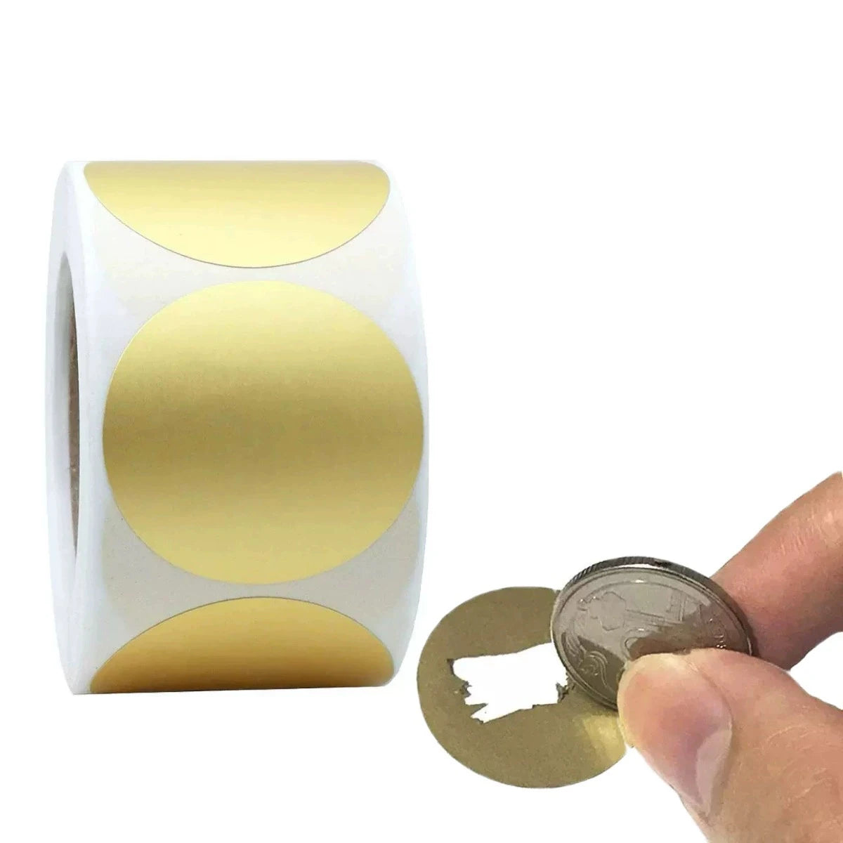 300Pcs 2.5cm/1inch Round Gold/Silver Self-adhesive Scratch Label Stickers,Can Be Used For Scratch Cards, Wedding Gift Cards Qme