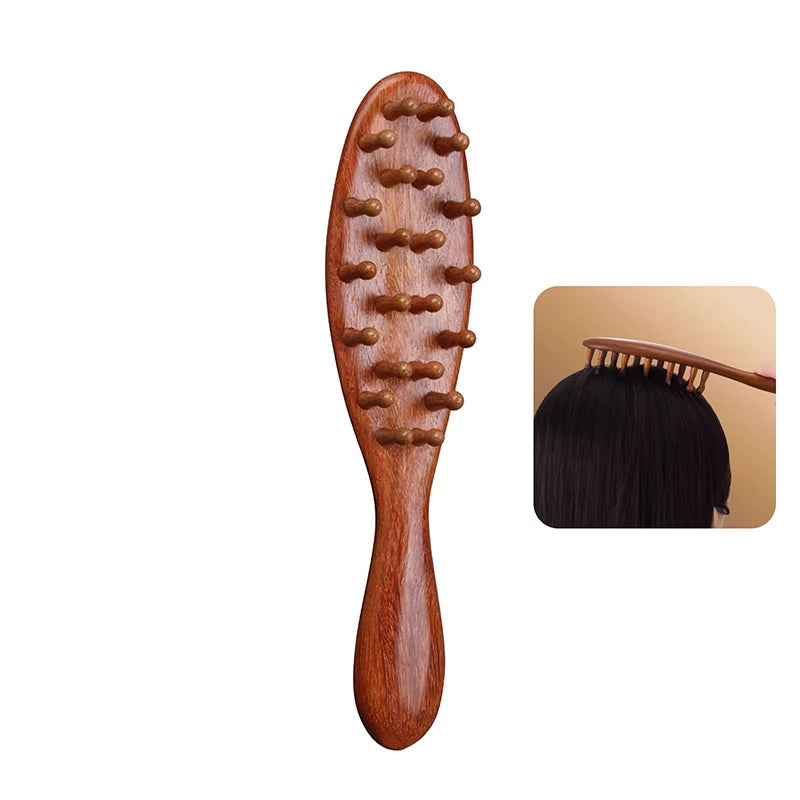 Head Scalp Meridian Comb Natural Sandalwood Long Handle Body Qme A