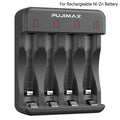 4-slot Smart Ni-zn Battery Charger Indicator Charging Cable LED Qme Black