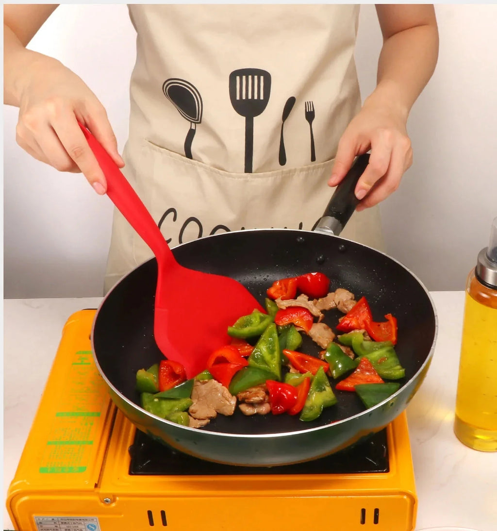 Silicone Spatula Pancakes Shovel Omelette Spatula Turner for Eggs Fish Pancake Non Stick Wide Soft Pizza Shovel Kitchen Scraper Qme