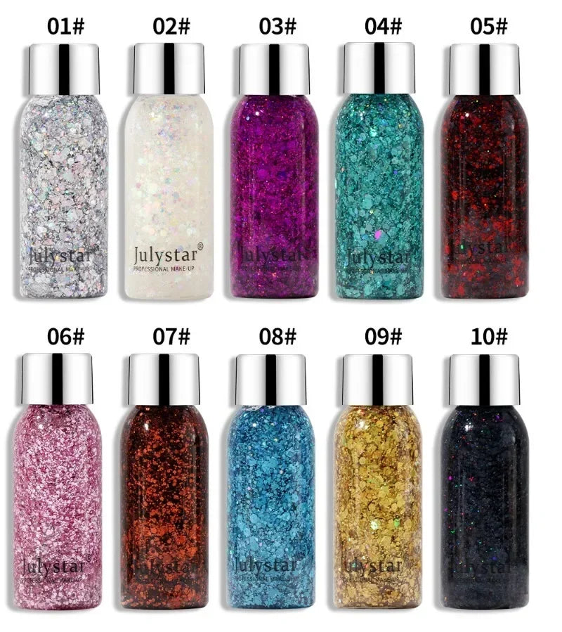 Body Glitter Gel Sequins Long Acting Face Eyes Hair Prom Party Qme