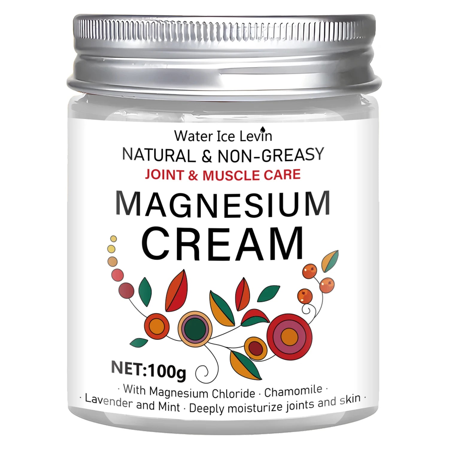 Magnesium Joint & Muscle Care Cream with Chamomile & Lavender, Natural Relief, Deep Moisturizing, Non-Greasy Qme Beige 100g