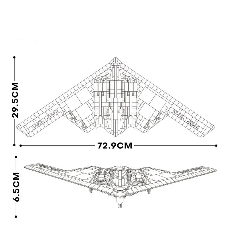 2063PCS B-2 Ghost Strategic Bomber Building Blocks Air Force Fighter Model Bricks Collection Desktop Display Kids DIY Toys Gifts Qme