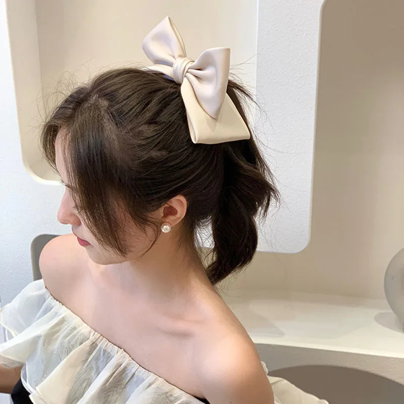 Korean Princess Hairpin 3D Bow Cute Hair Clips Ribbon Barrettes Girls Sauna Wear Women Hair Accessories Spring Qme