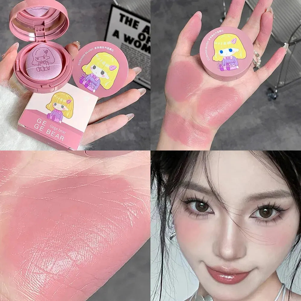 Cushion Blush Blendable Shade Powder Puff Whitening Without Sticking Qme