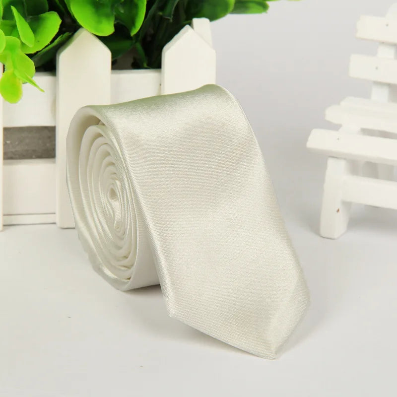 Men Tie Silk Polyester Necktie Classic Formal Solid Plain Pink Black Qme st-7