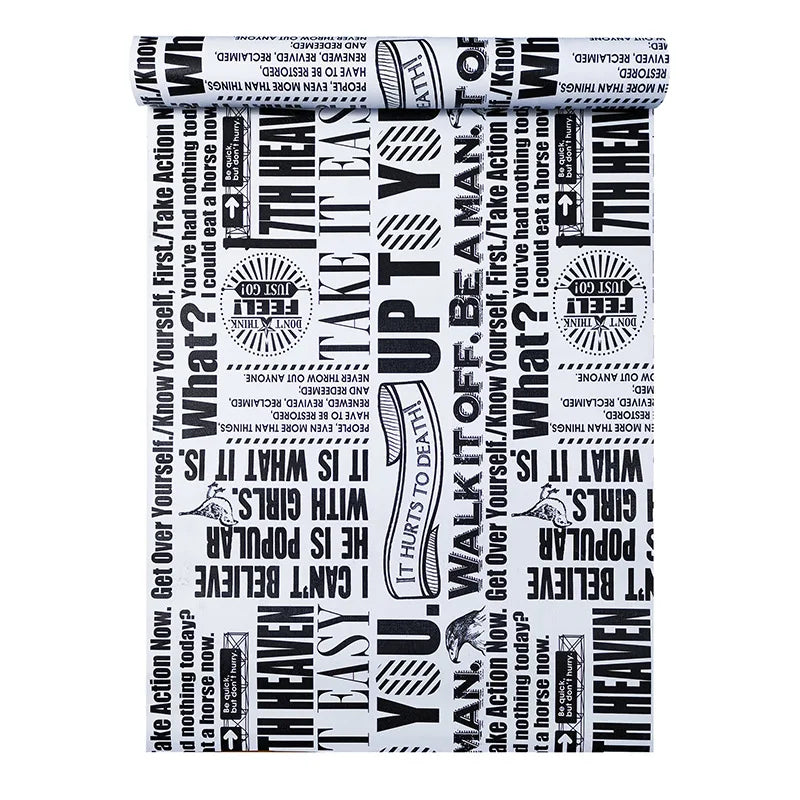 Vintage Newspaper Self Adhesive Wallpaper Vinyl Peel Stick Contact Qme White English 10mx45cm