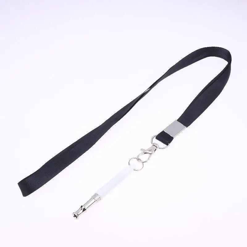 Ultrasonic Flute Dog Bark Controller Adjustable Training Whistle Qme White with rope A