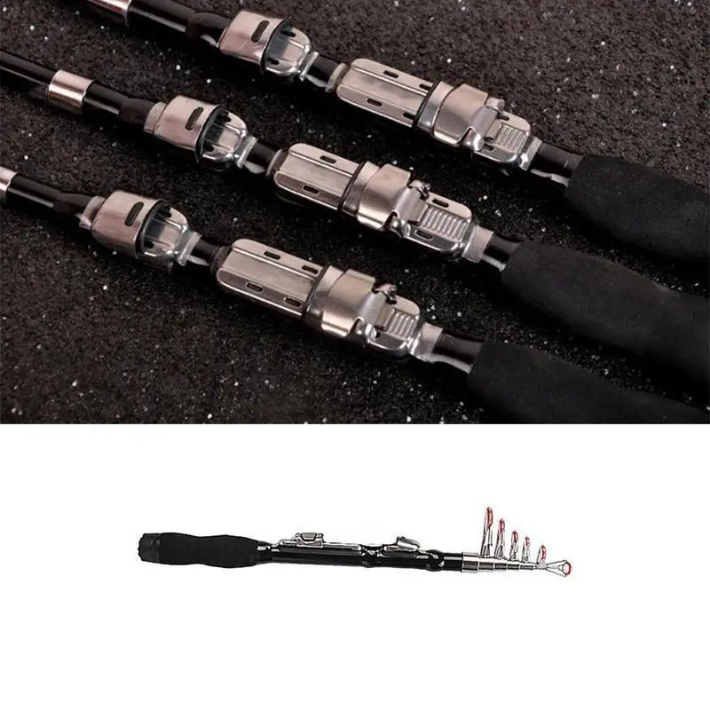 Mini Telescopic Fishing Rod Hard Fiberglass Portable Pocket Pole Tool Qme