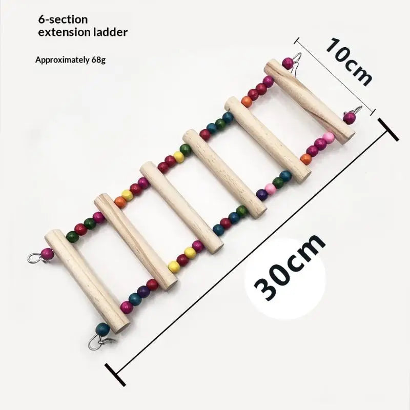 Bird Climbing Toys Cage Accessories Colorful Pet Swing Cloud Ladder Qme A14