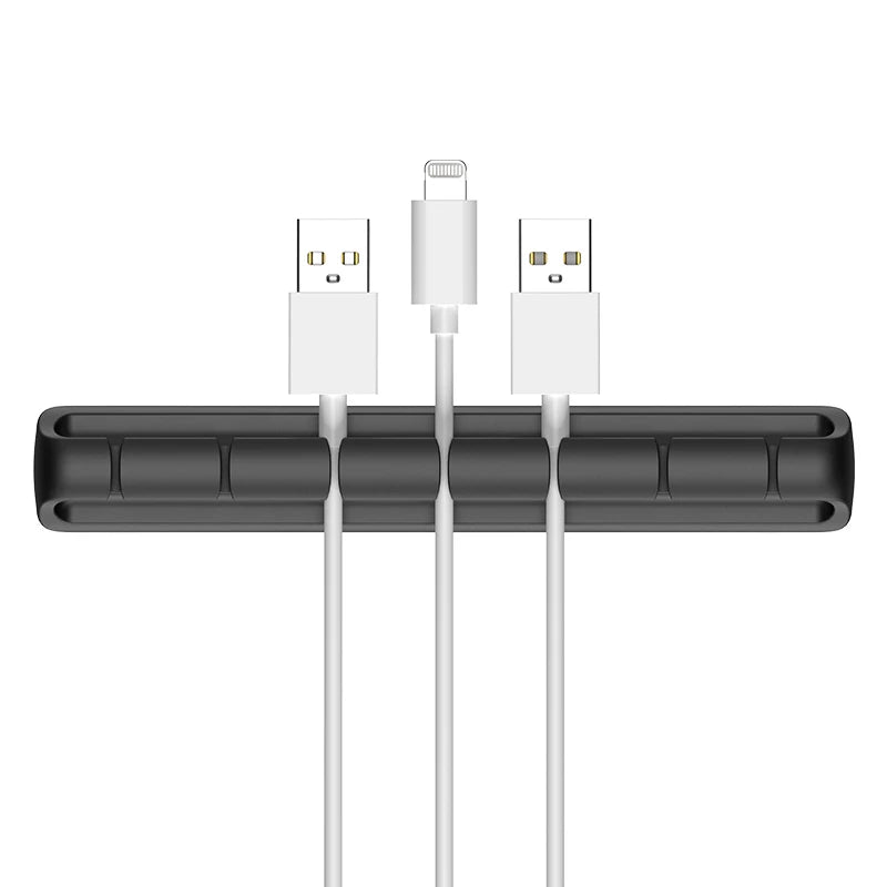 Desktop Charging Data Line Fixator Multiport Storage Line Tabletop Cable Organizer Smart Device Charging Wire For Mouse Cables Qme Black 7 holes