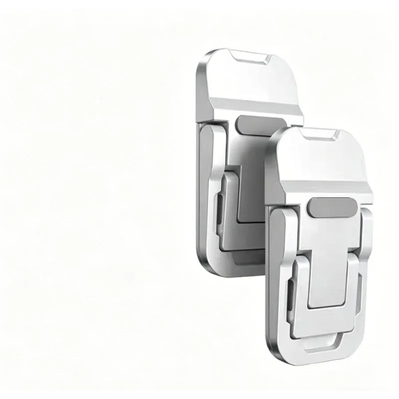2PCS Mini Foldable Laptop Stand Portable Computer Keyboard Riser with 2 Adjustable Angles Self-Adhesive Invisible Notebook Stand Qme plastic-silver