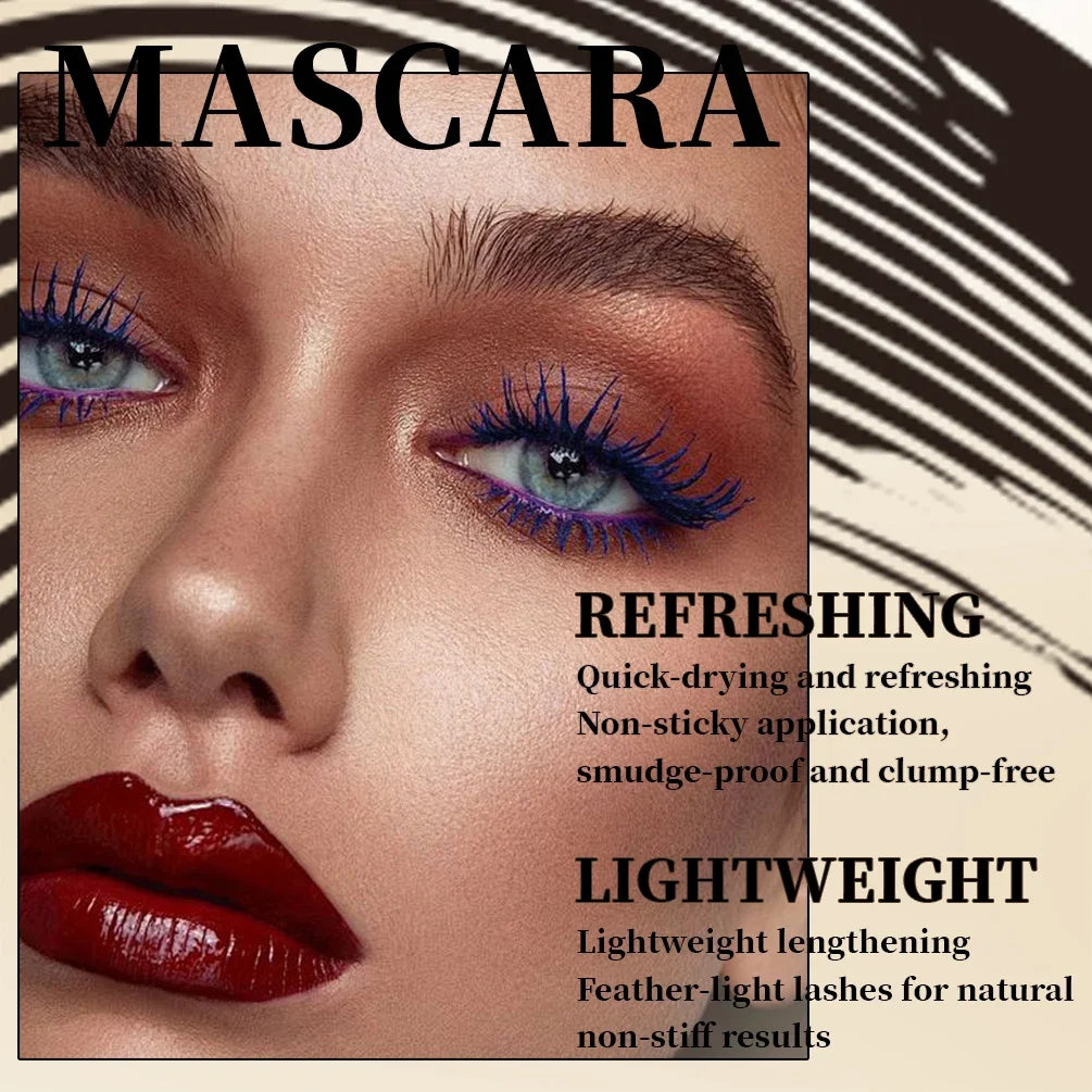 QIBEST Silk Mascara With Big Eyes,Strong And Lasting Black Mascara Extension,Waterproof and Non-caking,Prolonged Mascara Makeup Qme