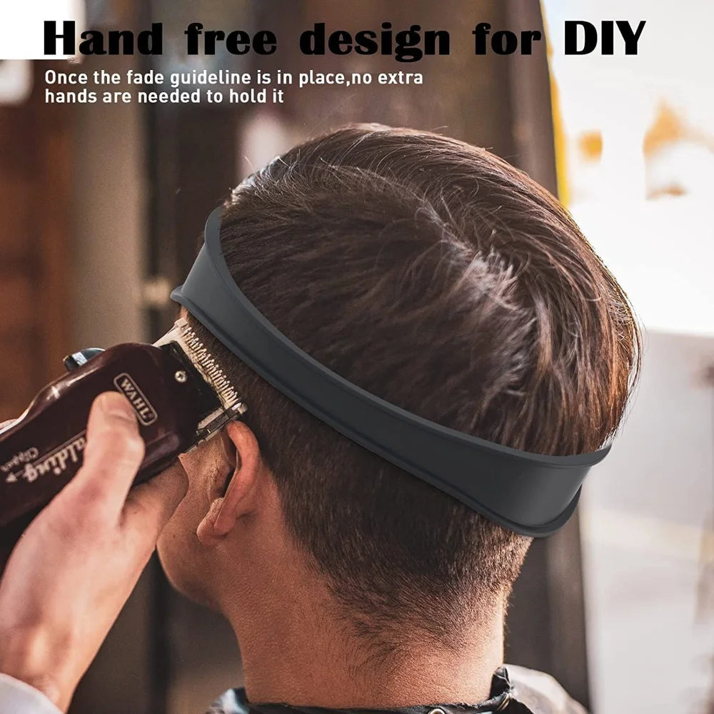 New DIY Home Haircuts Curved Headband Fade Haircut Tool Silicone Neckline Shaving Template and Hair Cutting Guide Qme