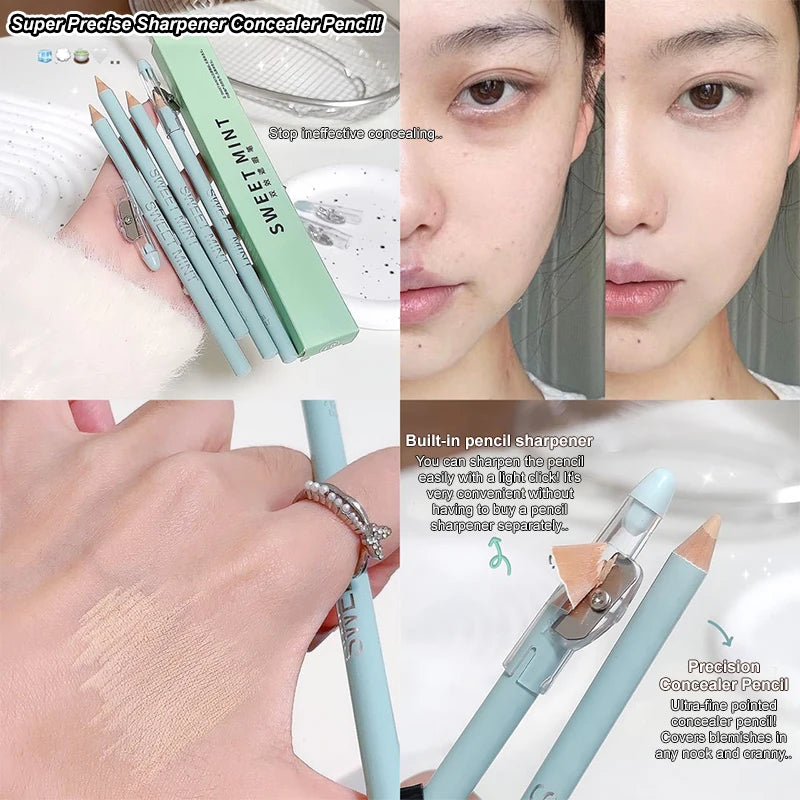 Wooden Dual-effect Concealer Pen Brighten Tear Troughs Conceal Acne Qme